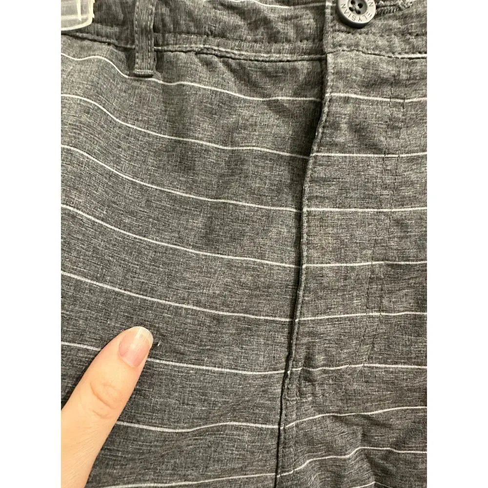 Elysian Striped Gray Grey Men's Board Shorts Swim Trunks Casual Size L 38 Waist!